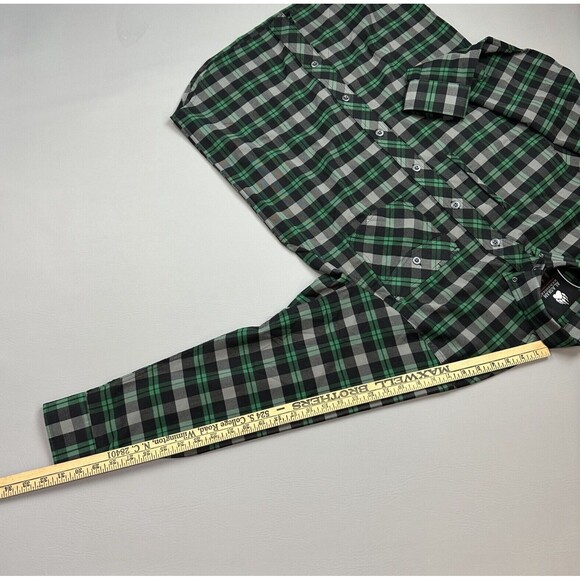 Duluth Trading Shirt Mens Medium Green Plaid Alaskan Hardgear Flannel Boars Nest - Picture 7 of 16